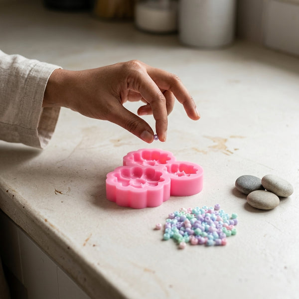 3 Cavity Flower Mould – front view