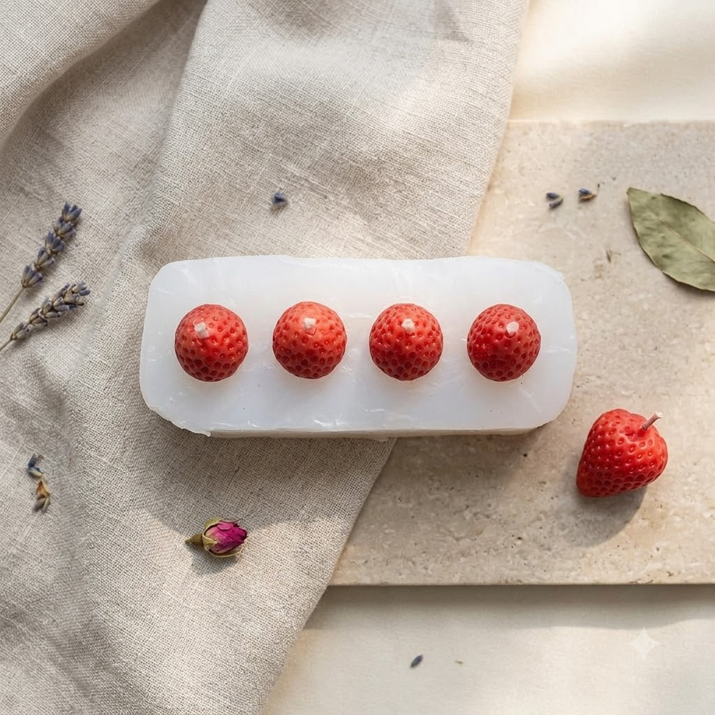 4 Cavity Tiny Strawberry Mould