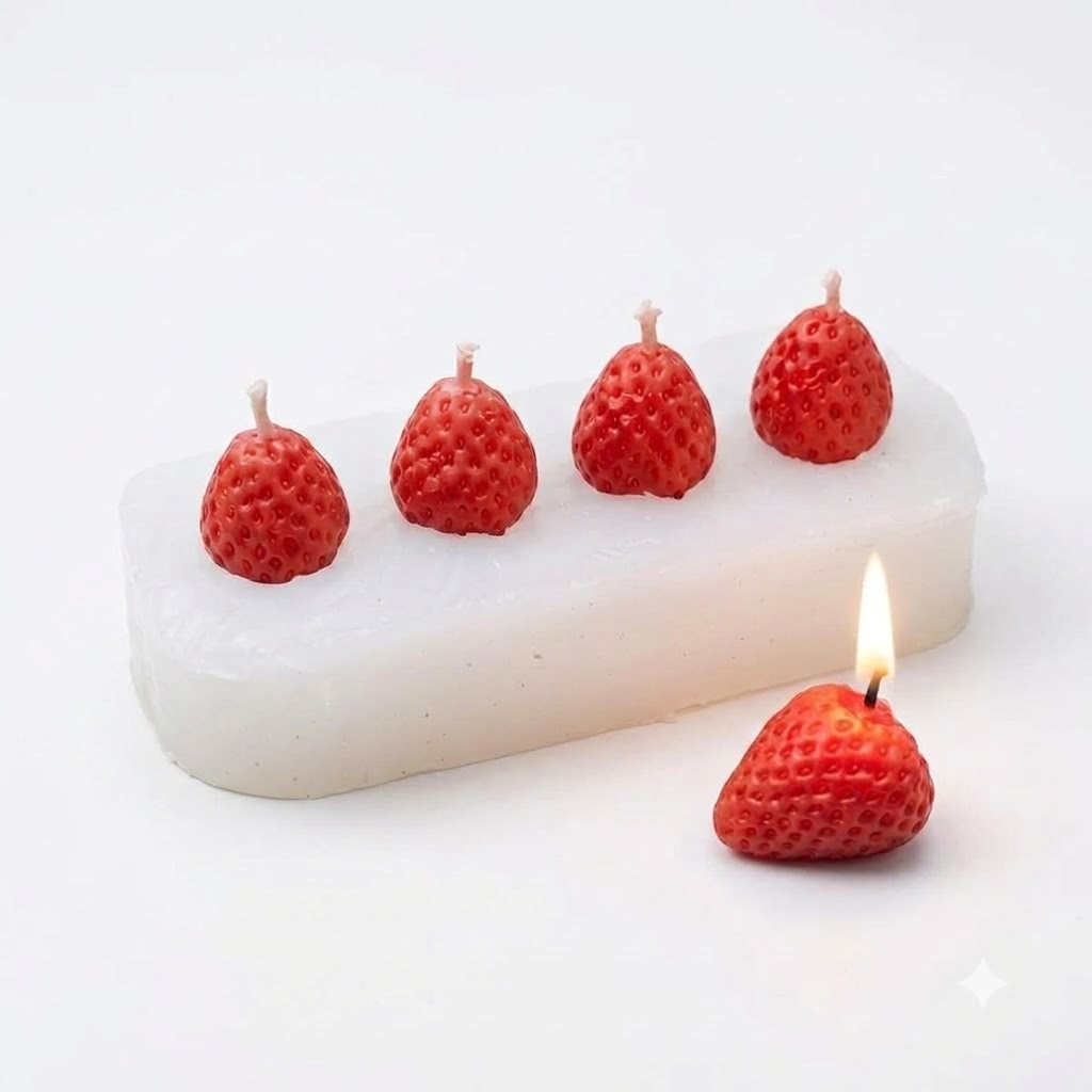 4 Cavity Tiny Strawberry Mould