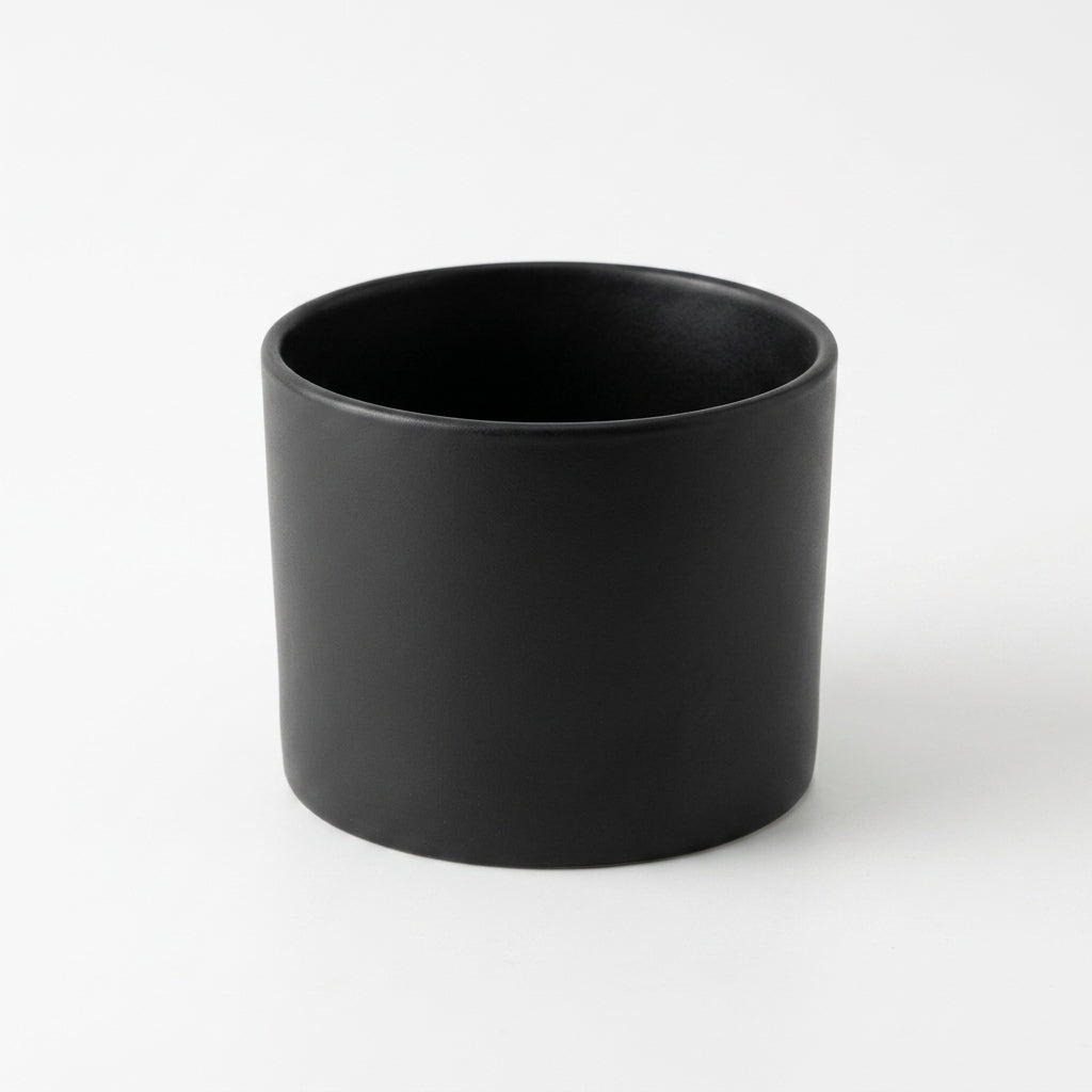 Matt Black Glass Jar- 350 ml – front view