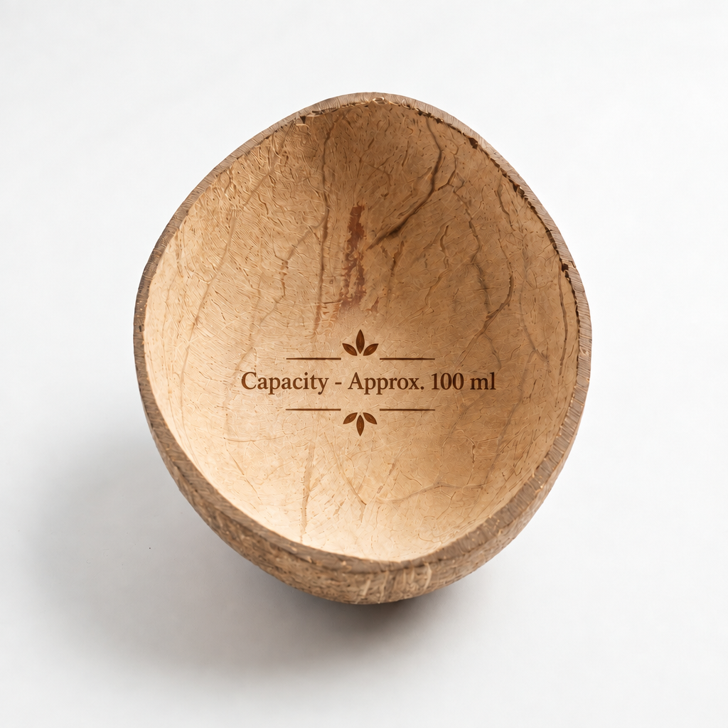 Oval Coconut Shell Candle Jar- Polished Surface