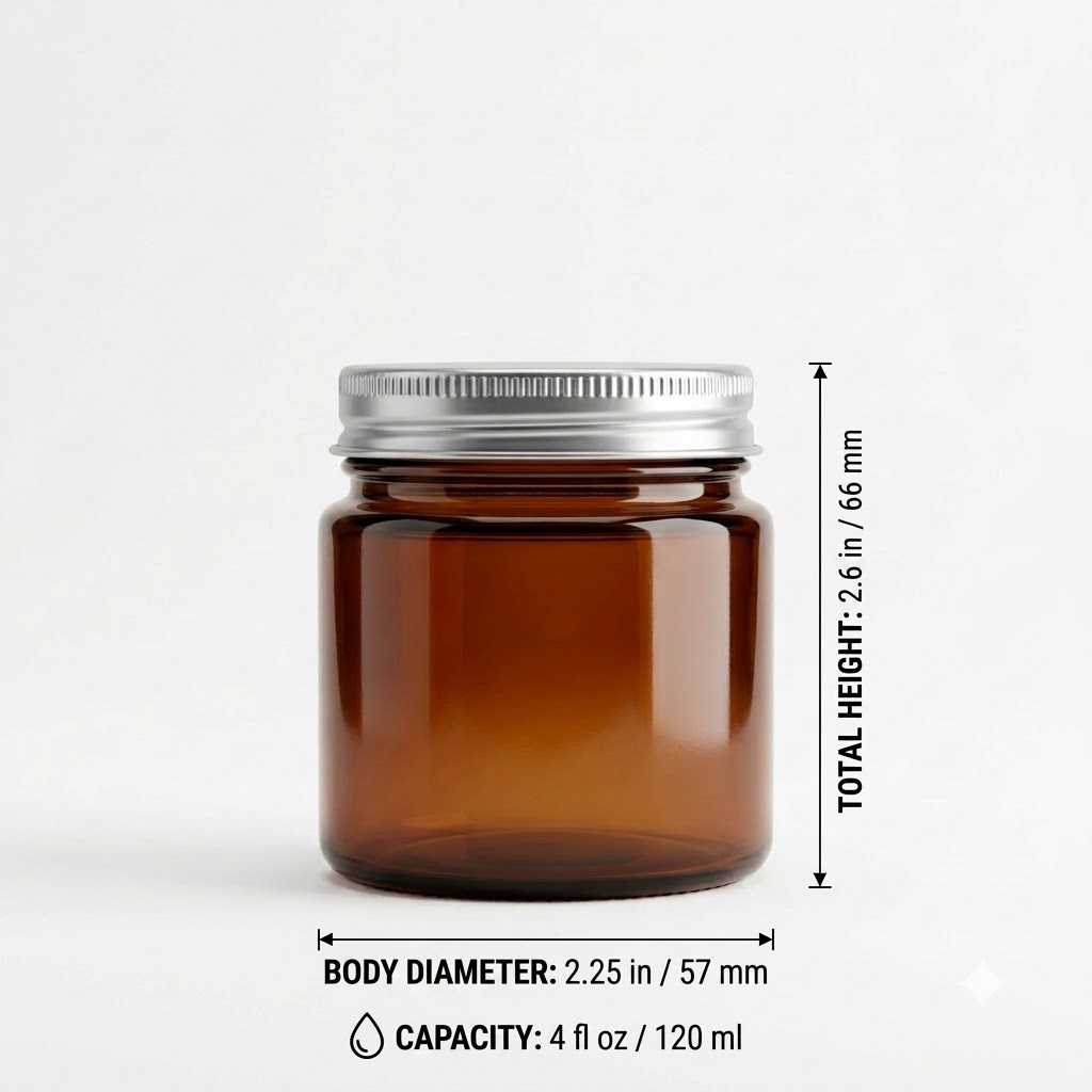 Amber Glass Jar With Screw Lid