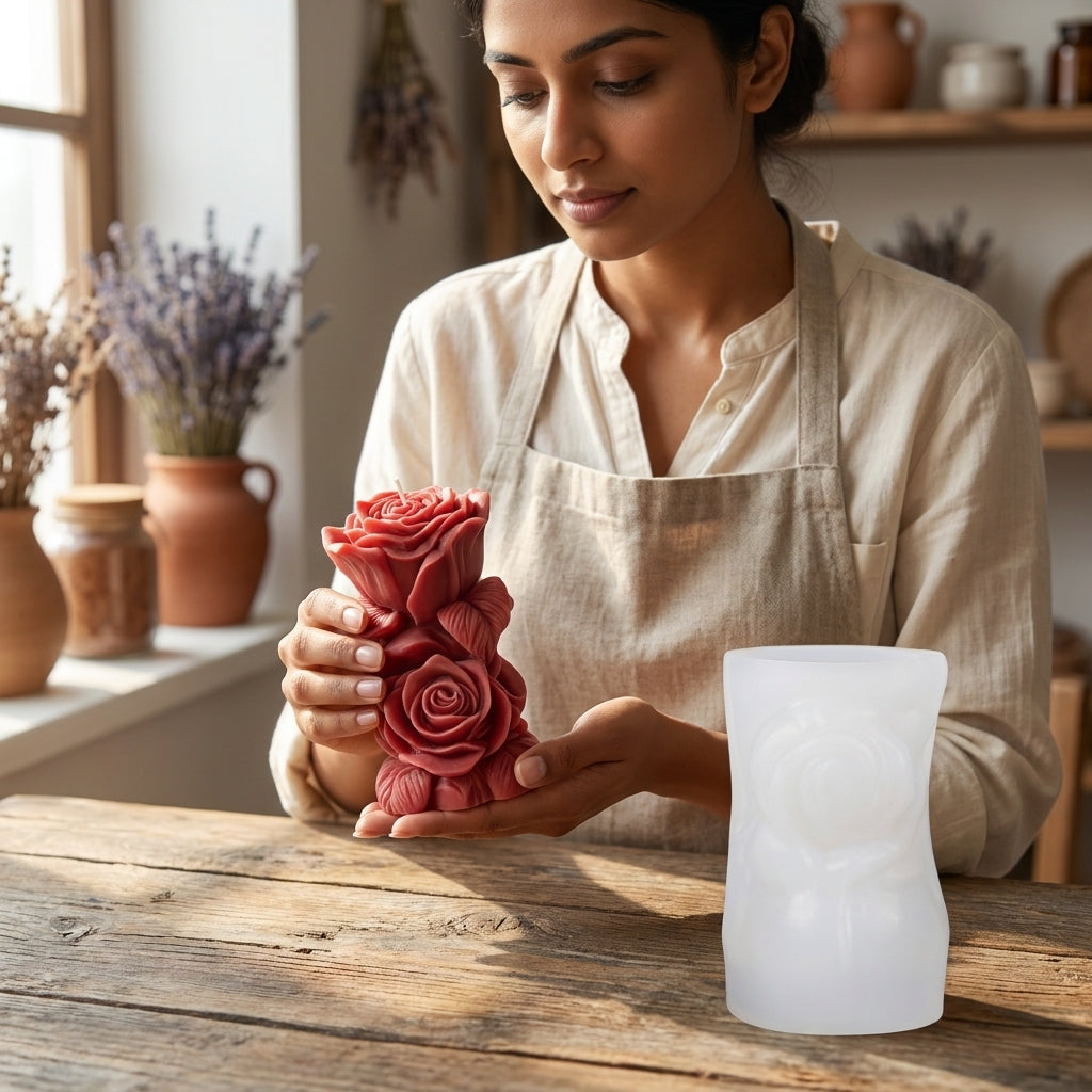 Rose Pillar Mould – front view