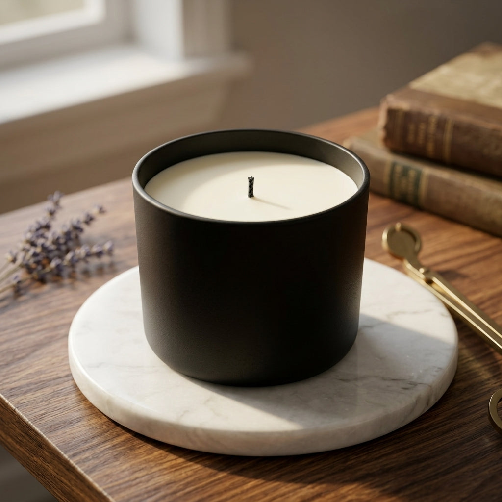 Matt Black Glass Jar- 350 ml – top view