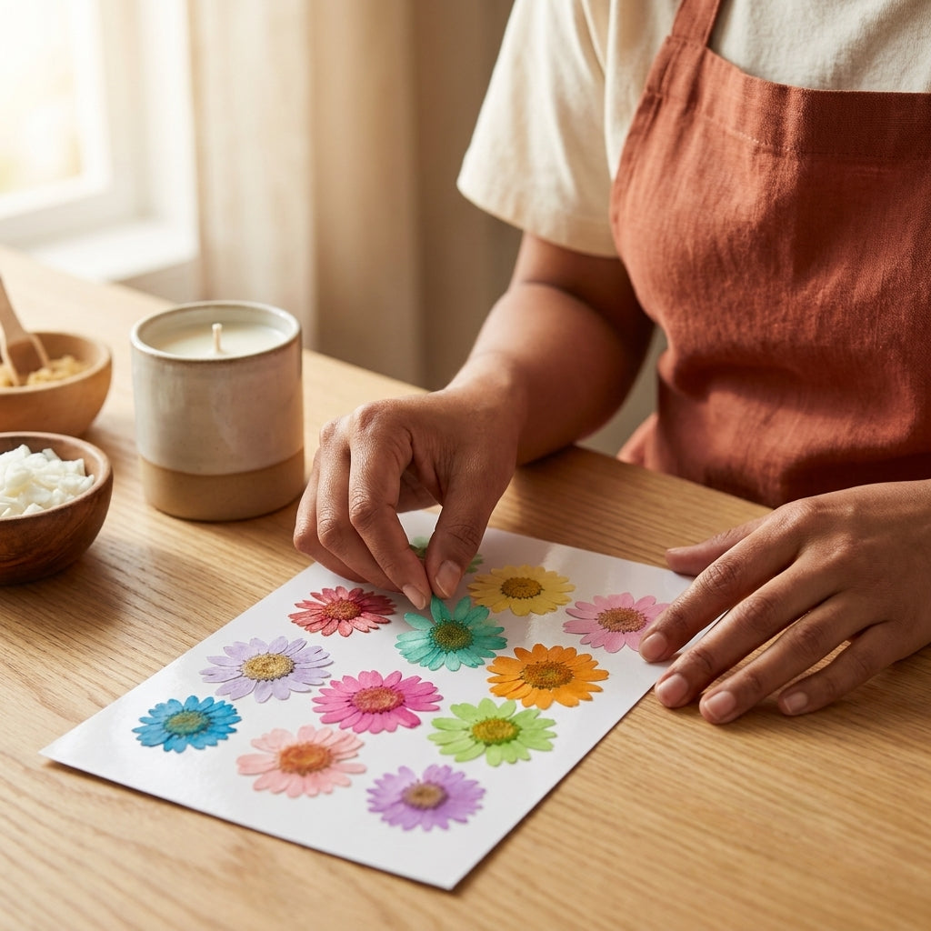 Daisy Flower Pressed Sheet – close-up view