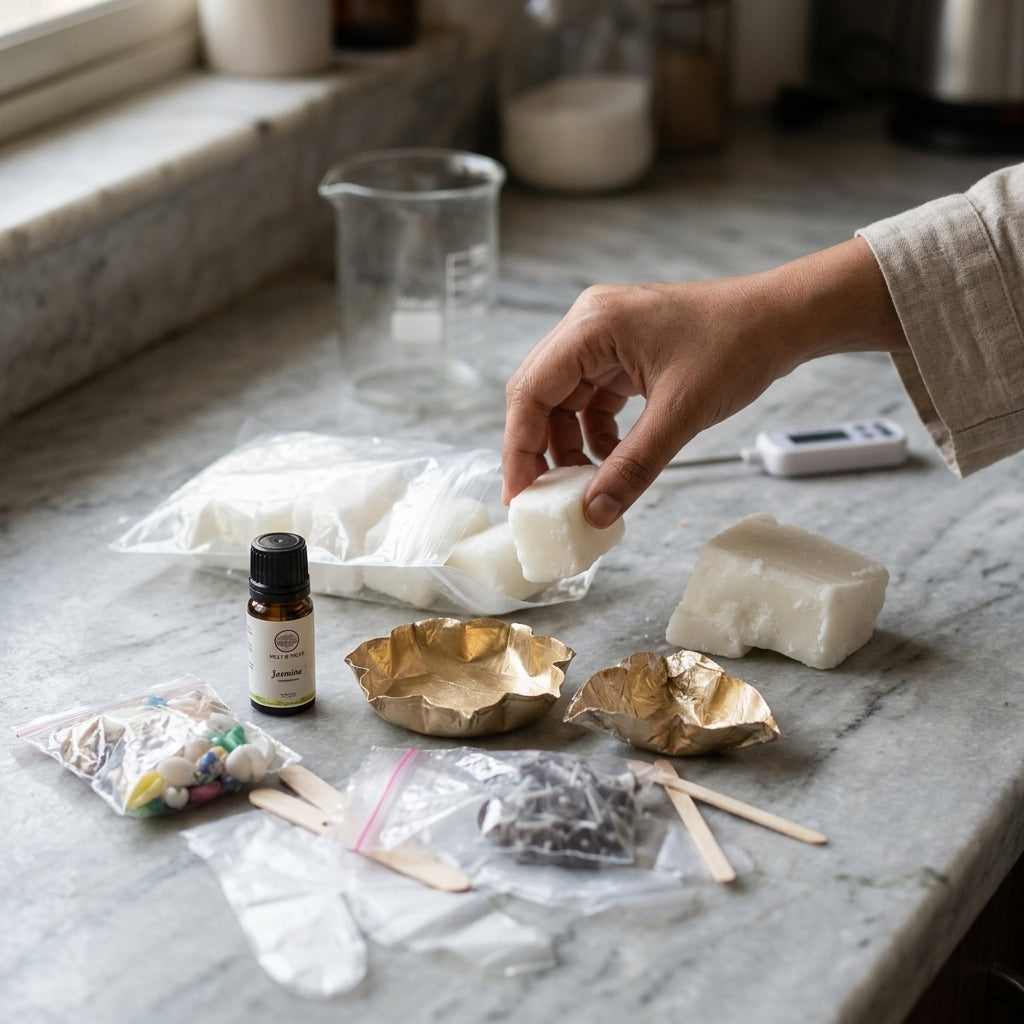 Urli Bowl Candle DIY Kit – top view