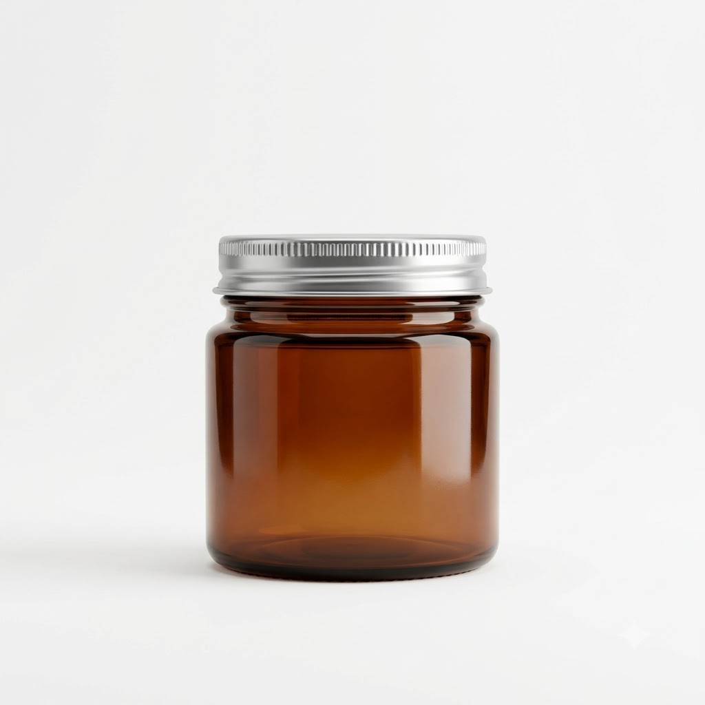 Amber Glass Jar With Screw Lid