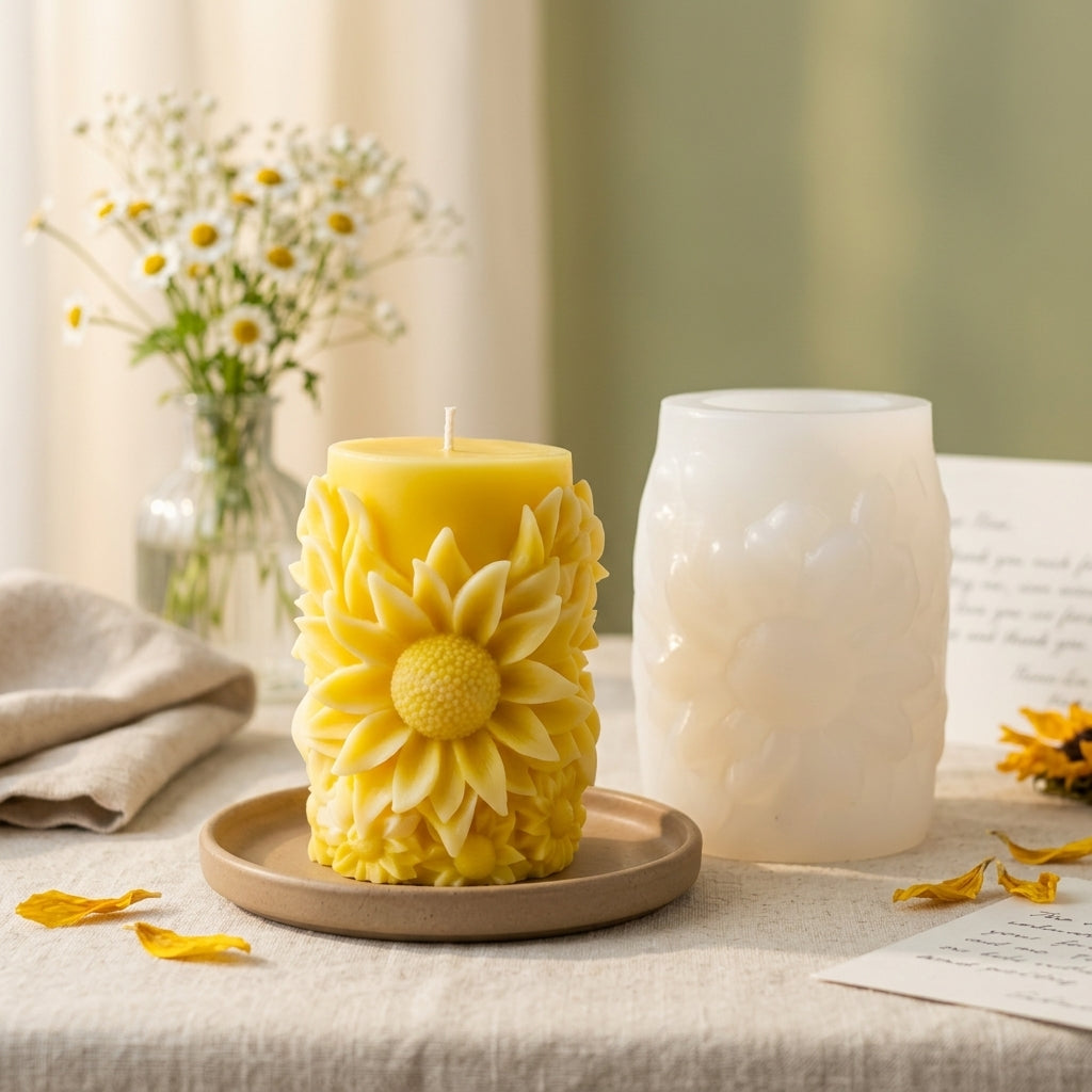Sunflower Pillar Mould – front view